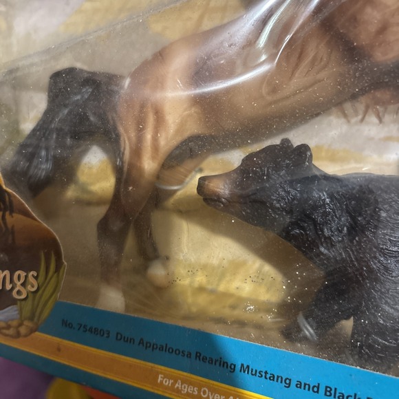 BREYER WILD MUSTANGS Dun Appaloosa Rearing Mustang & Black Bear NIB Damaged Box - Picture 8 of 8
